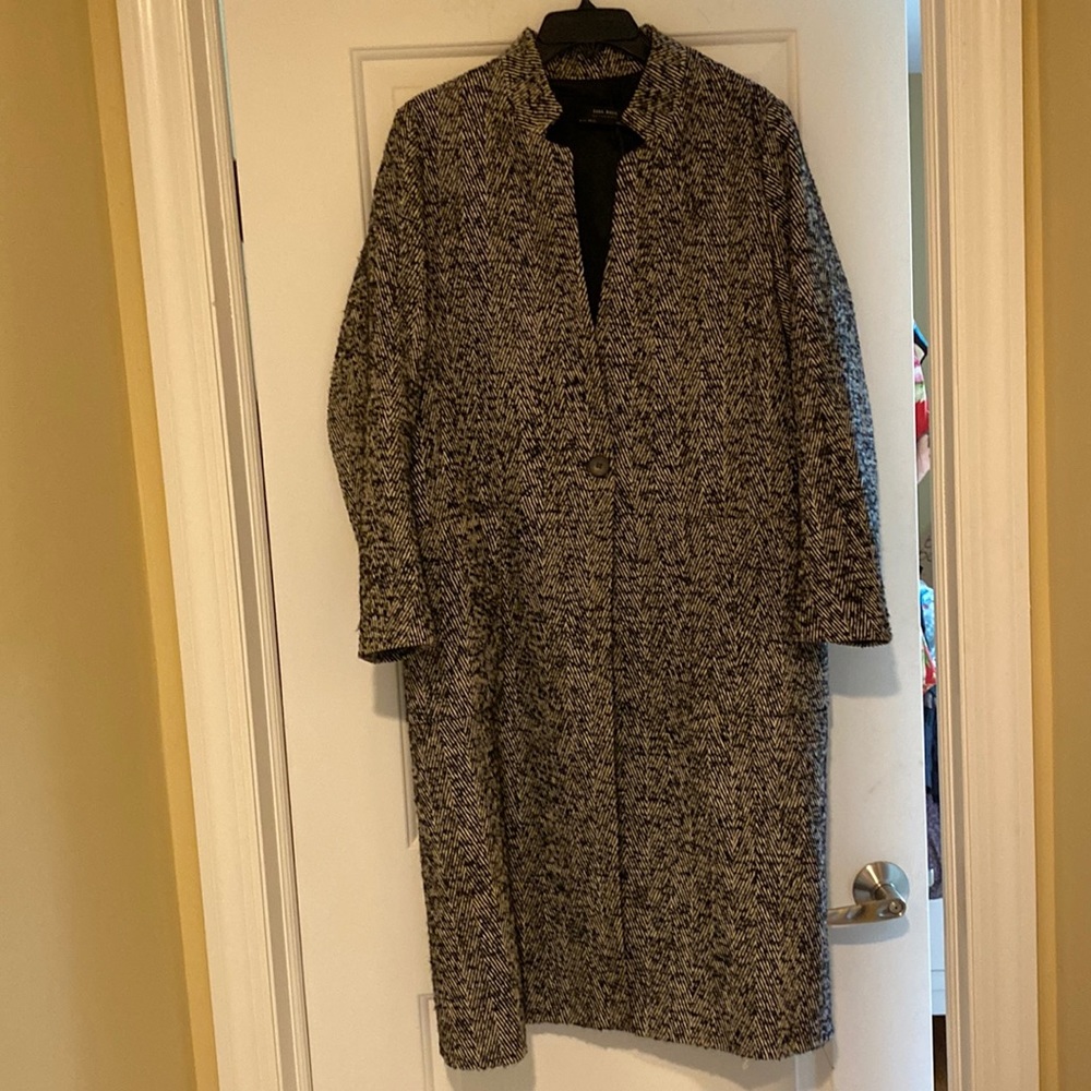 Zara Timeless Stand Up Collar Lined Coat Not Used